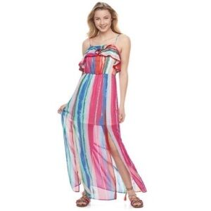 Candie's Print Ruffle Maxi Dress Size Small‎